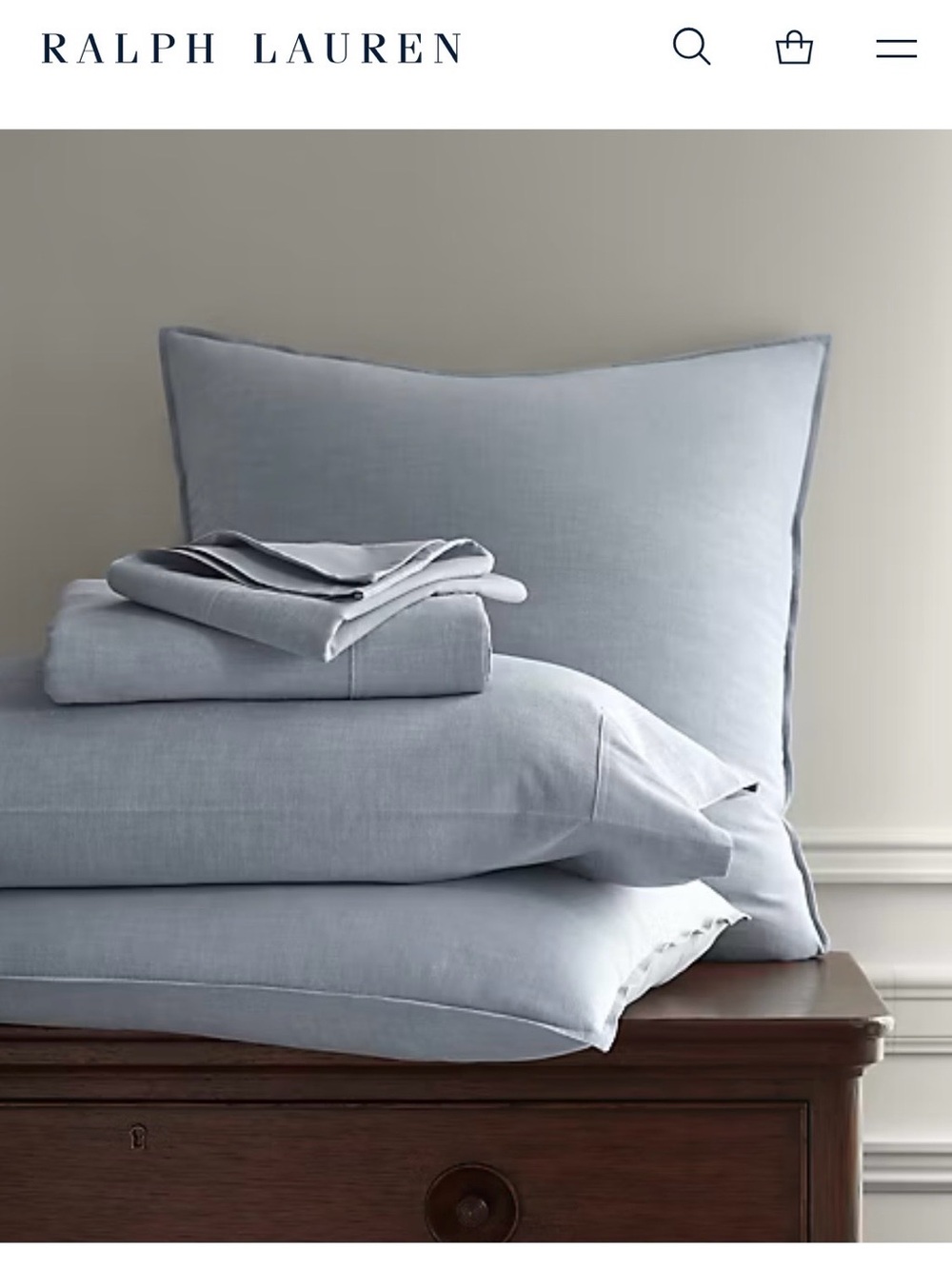 Ralph Lauren Home Workshirt Chambray Full Flat Sheet